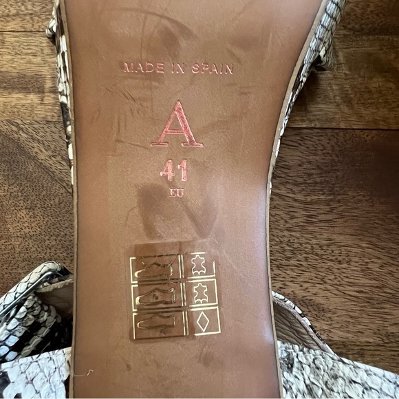 Anthropologie Faux Snakeskin Heeled Sandals US Women’s Size 10-10.5 (EU 41) - Picture 8 of 9